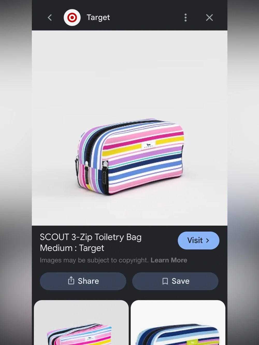 Scout Navy, White & Pink Striped 3 Way Toiletry Bag - Picture 5 of 5